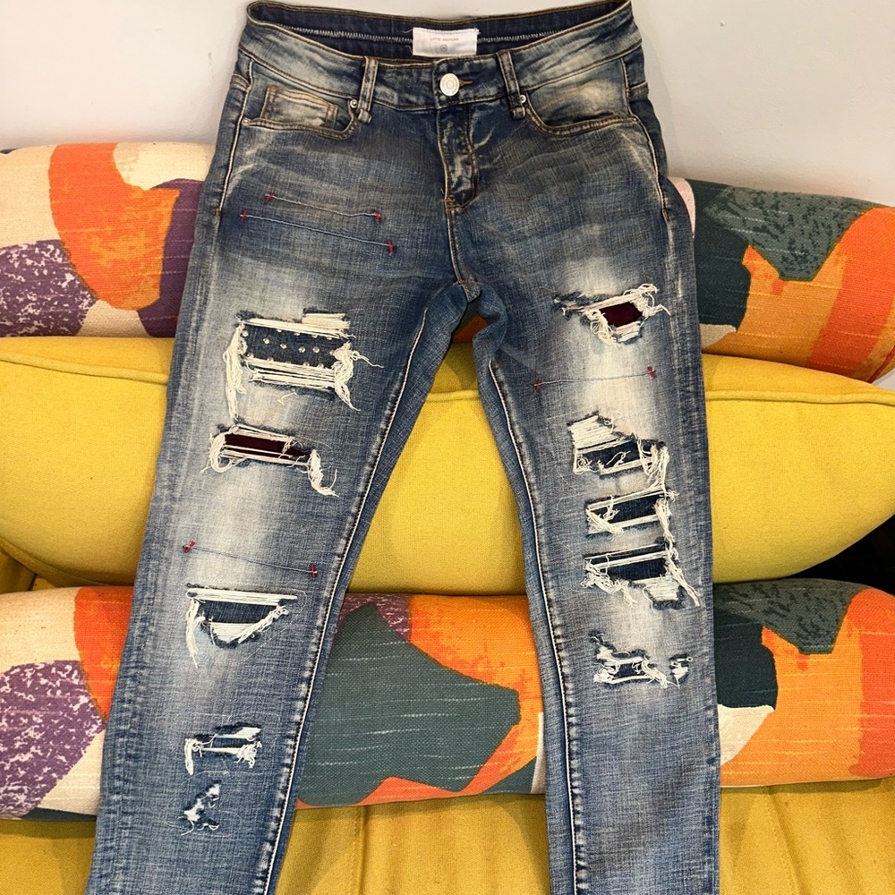 Distressed Blue Jeans Authentic